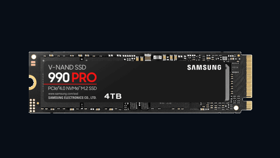 Product photograph of the SSD 990 PRO.
