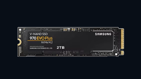 Product photograph of the SSD 970 EVO Plus.