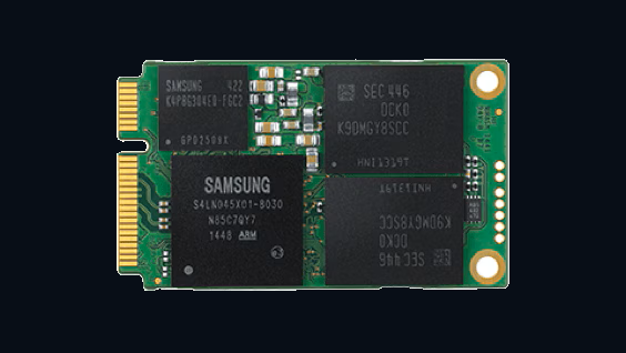 Product photograph of the SSD 850 EVO mSATA.